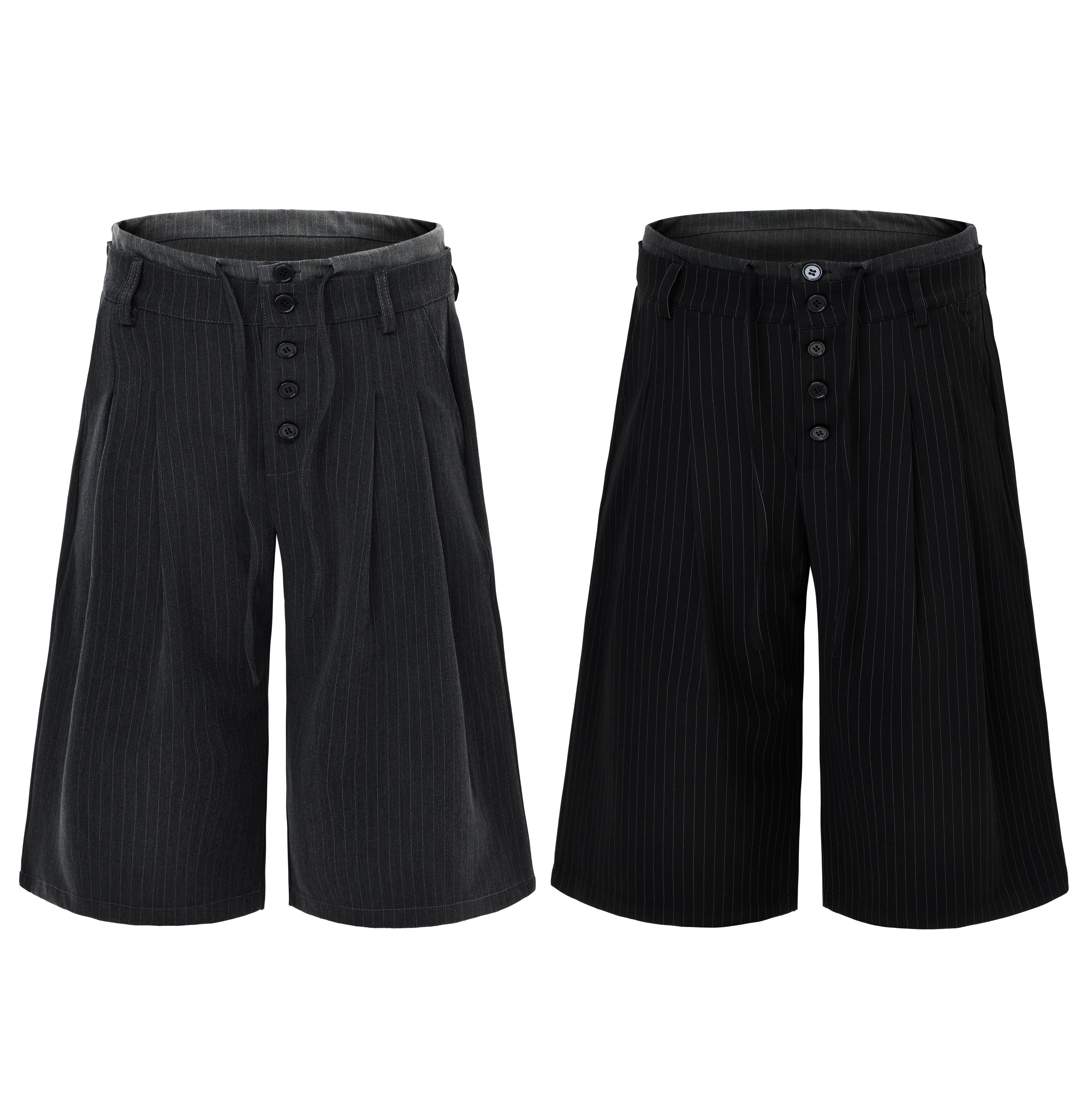Omirad Pinstripe Wide-Leg Shorts