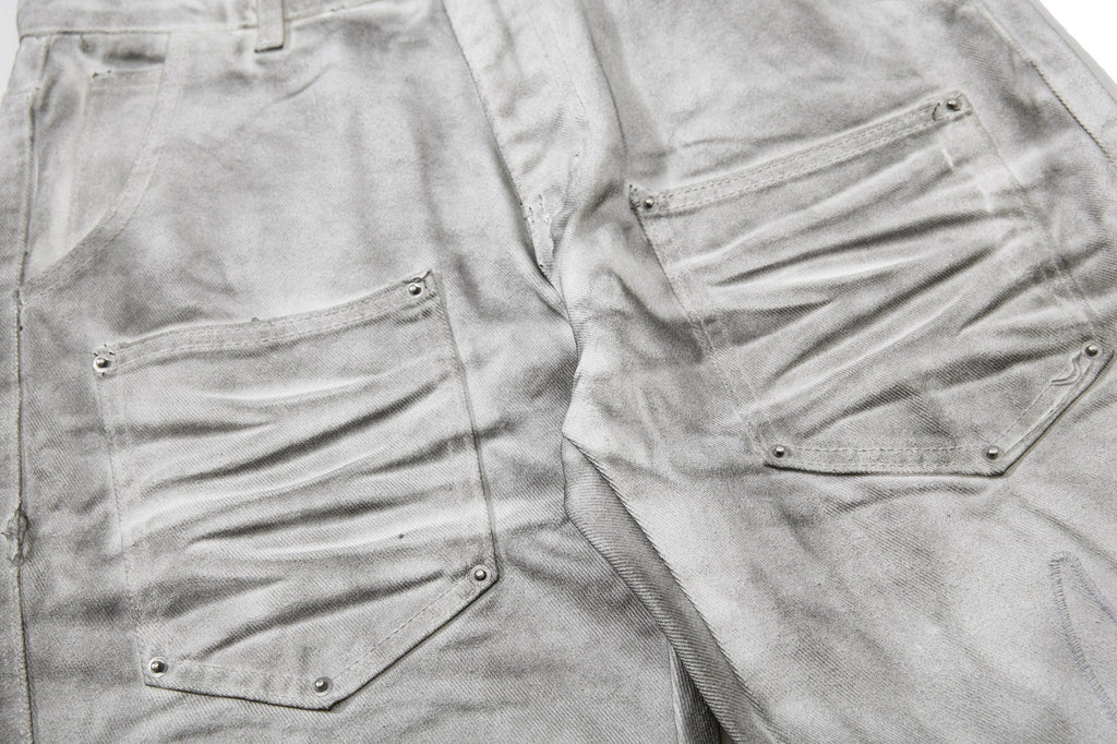 Omirad Washed Utility Flare Denim Jeans