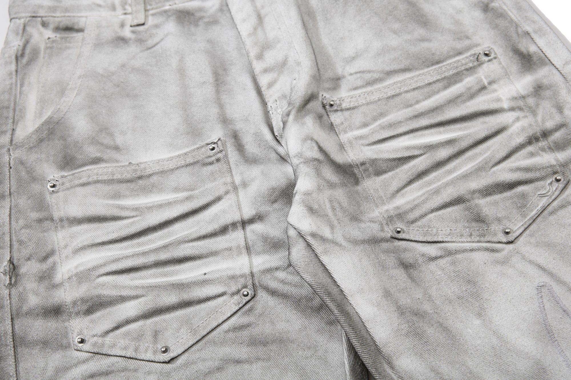 Omirad Washed Utility Flare Denim Jeans