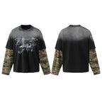Omirad Layered Camo Sleeve Washed T-Shirt