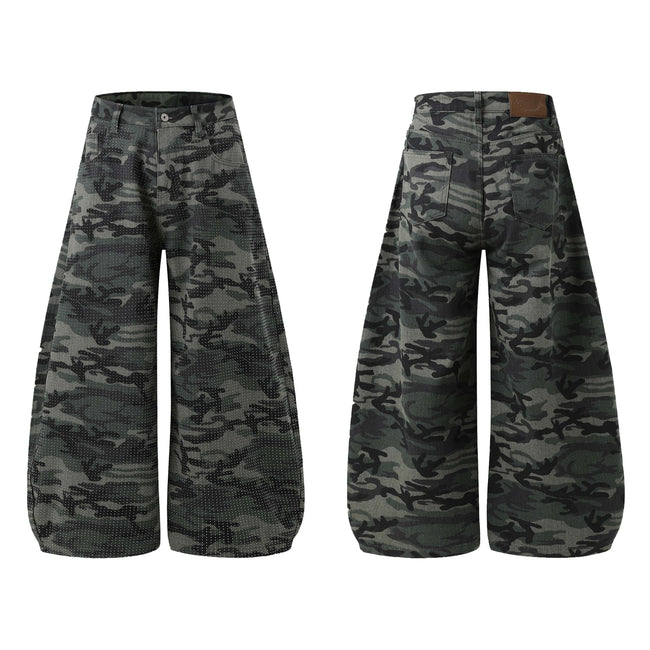 Omirad Camouflage Wide-Leg Jeans Hover Image