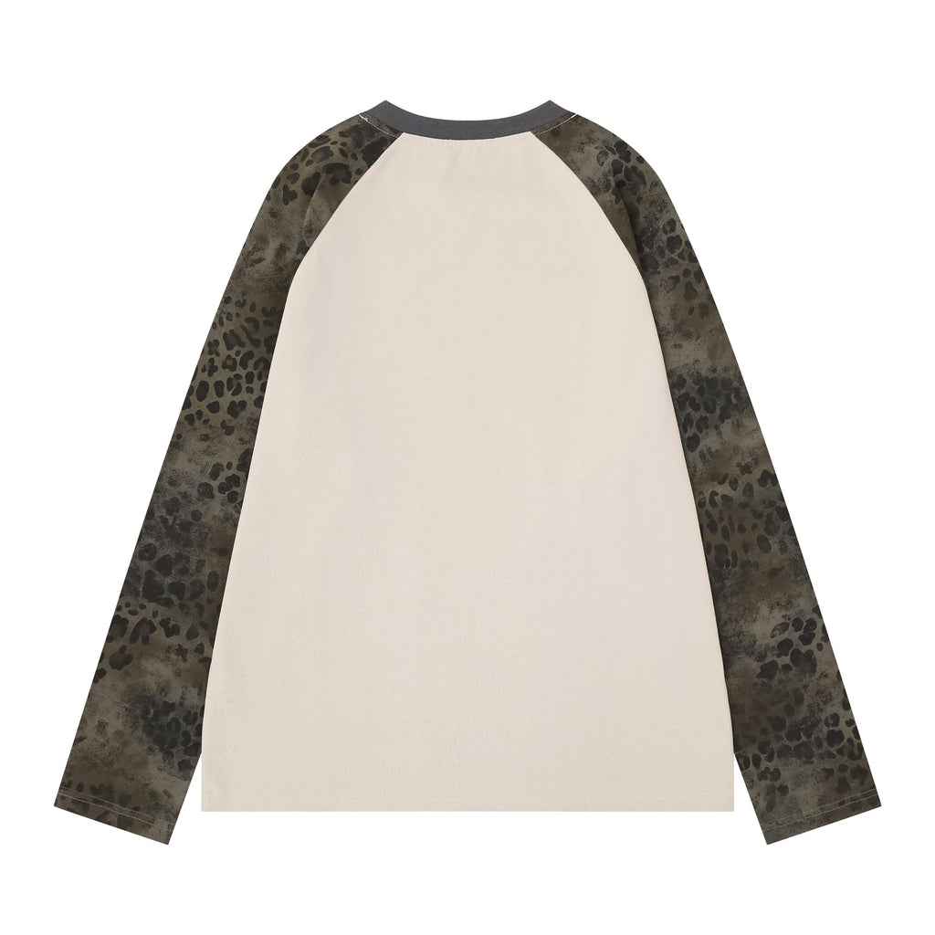 Omirad Leopard Raglan Long Sleeve Tee
