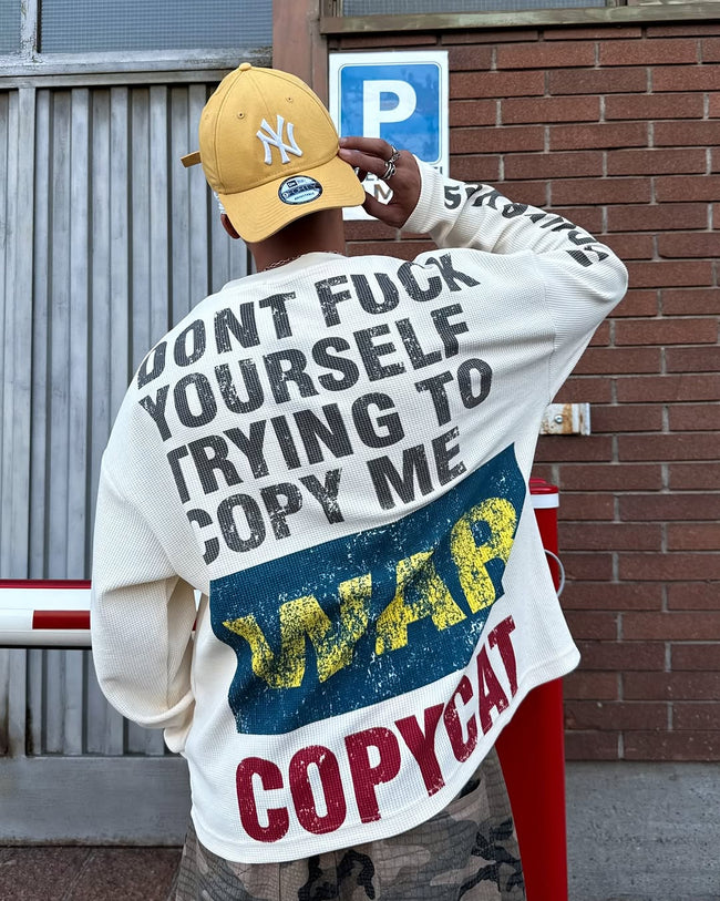 Omirad “COPYCAT WAR” Heavy Waffle Long Sleeve Hover Image