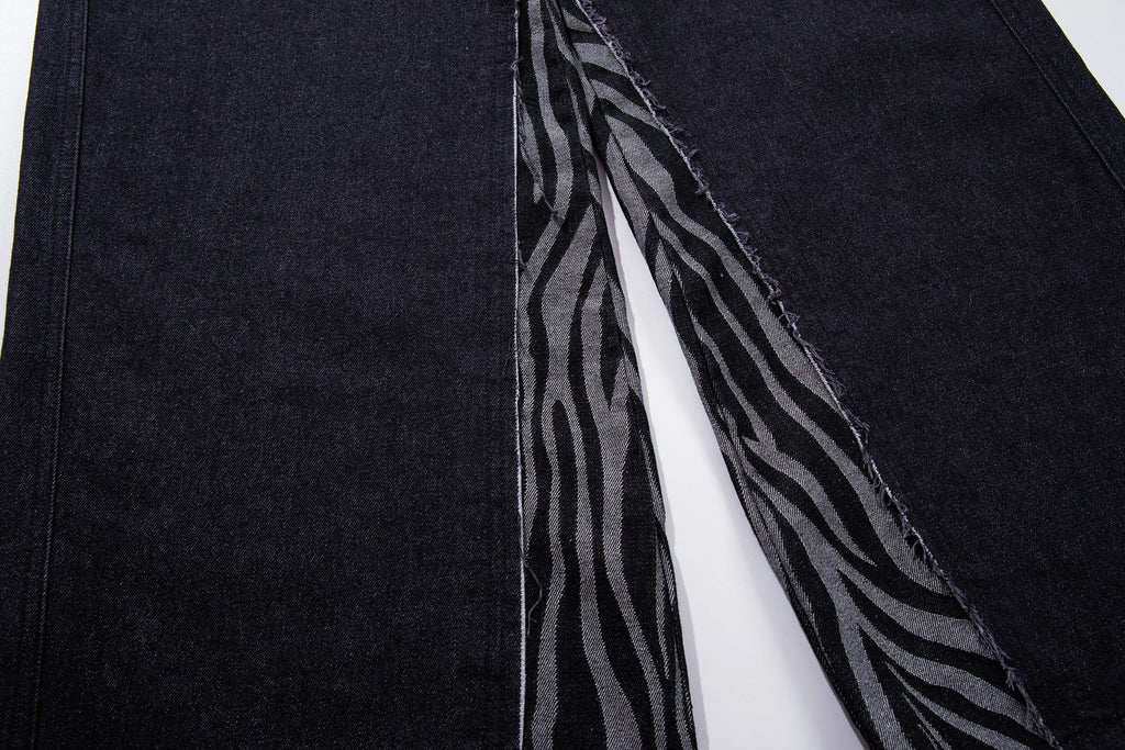 Omirad Layered Zebra Wide-Leg Jeans