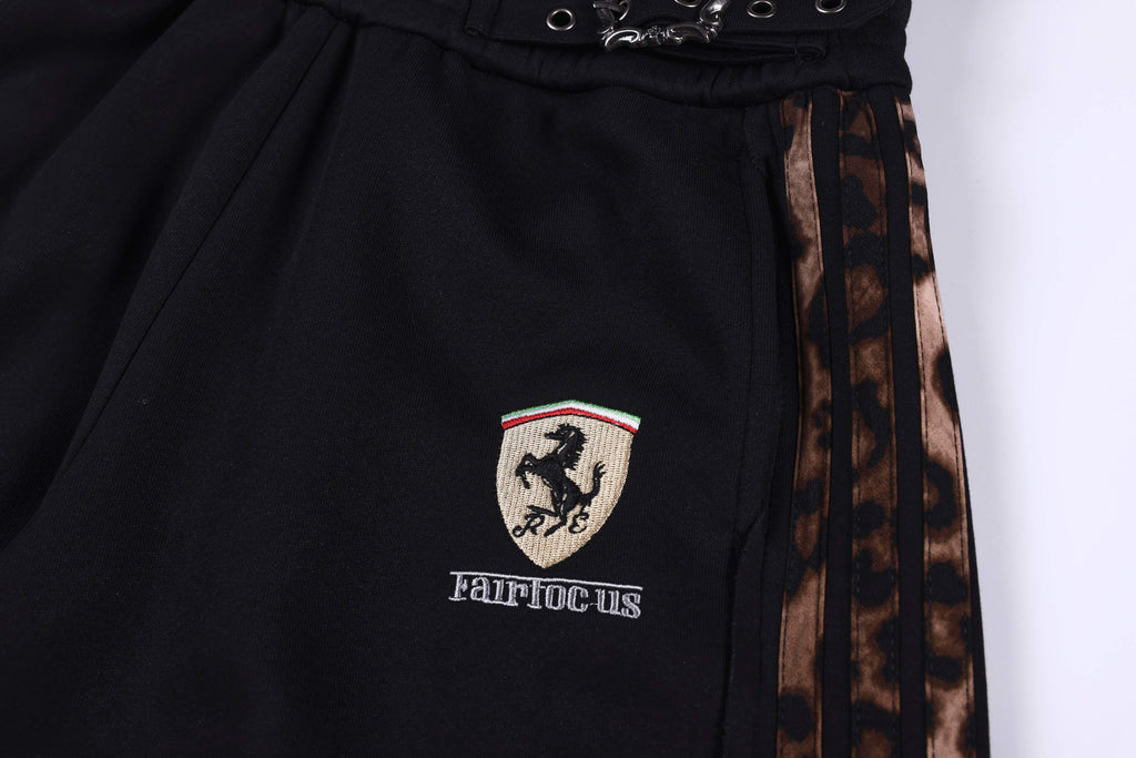 Omirad Leopard Trim Wide Shorts