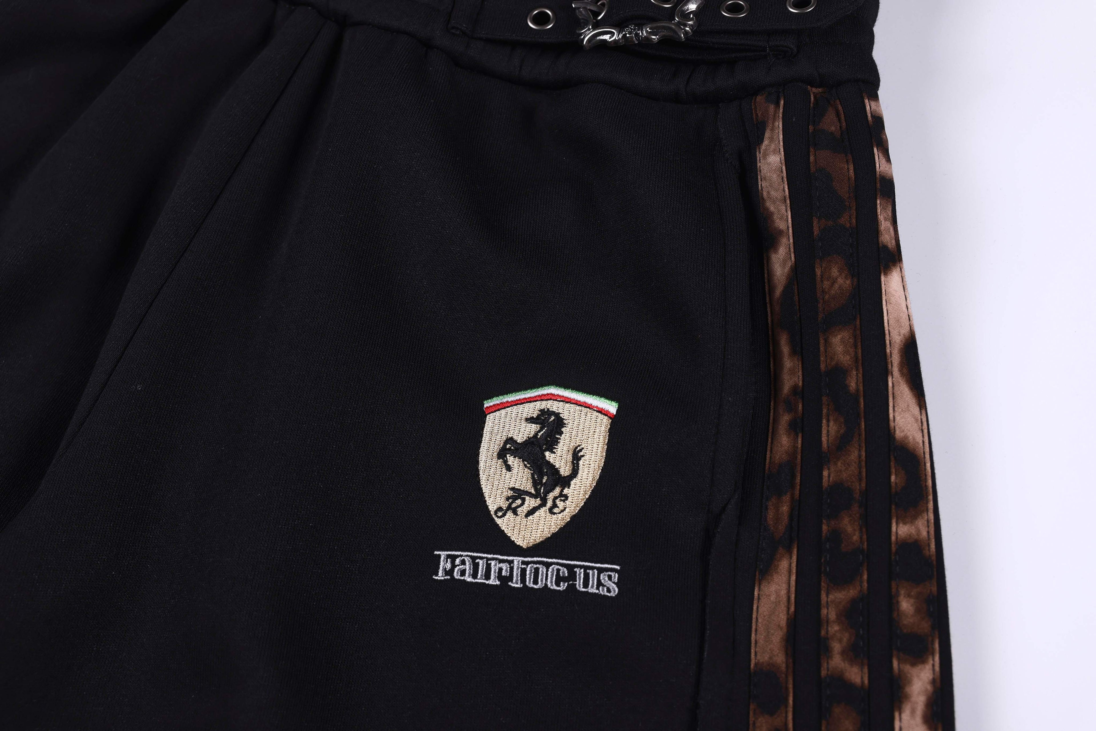 Omirad Leopard Trim Wide Shorts