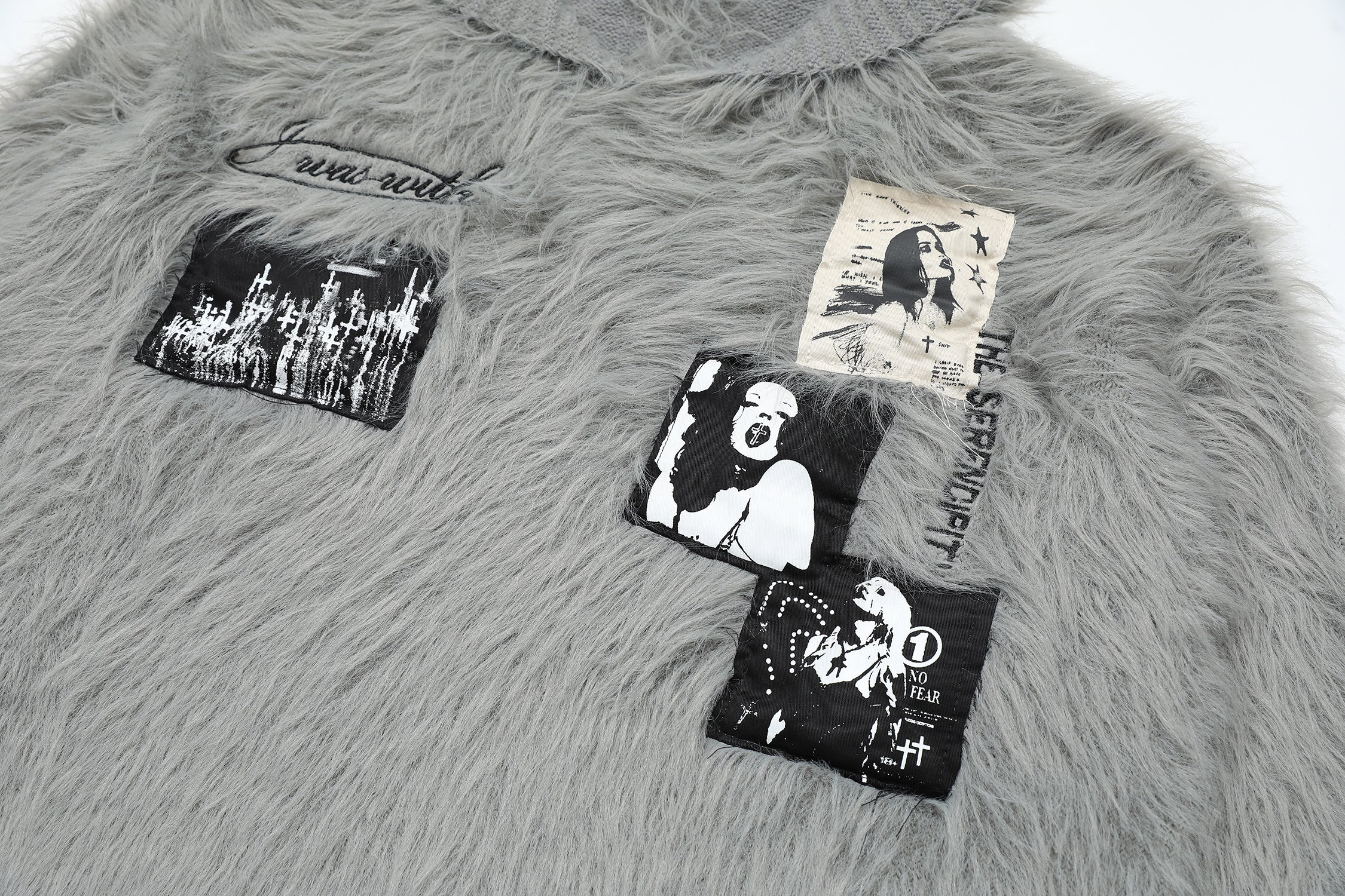 Omirad Fuzzy Patch Knit Sweater