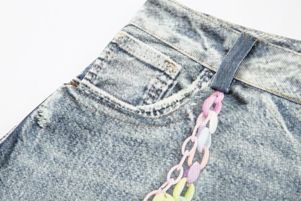 Omirad “Vintage Charm Patch Denim Shorts