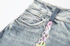 Omirad “Vintage Charm Patch Denim Shorts