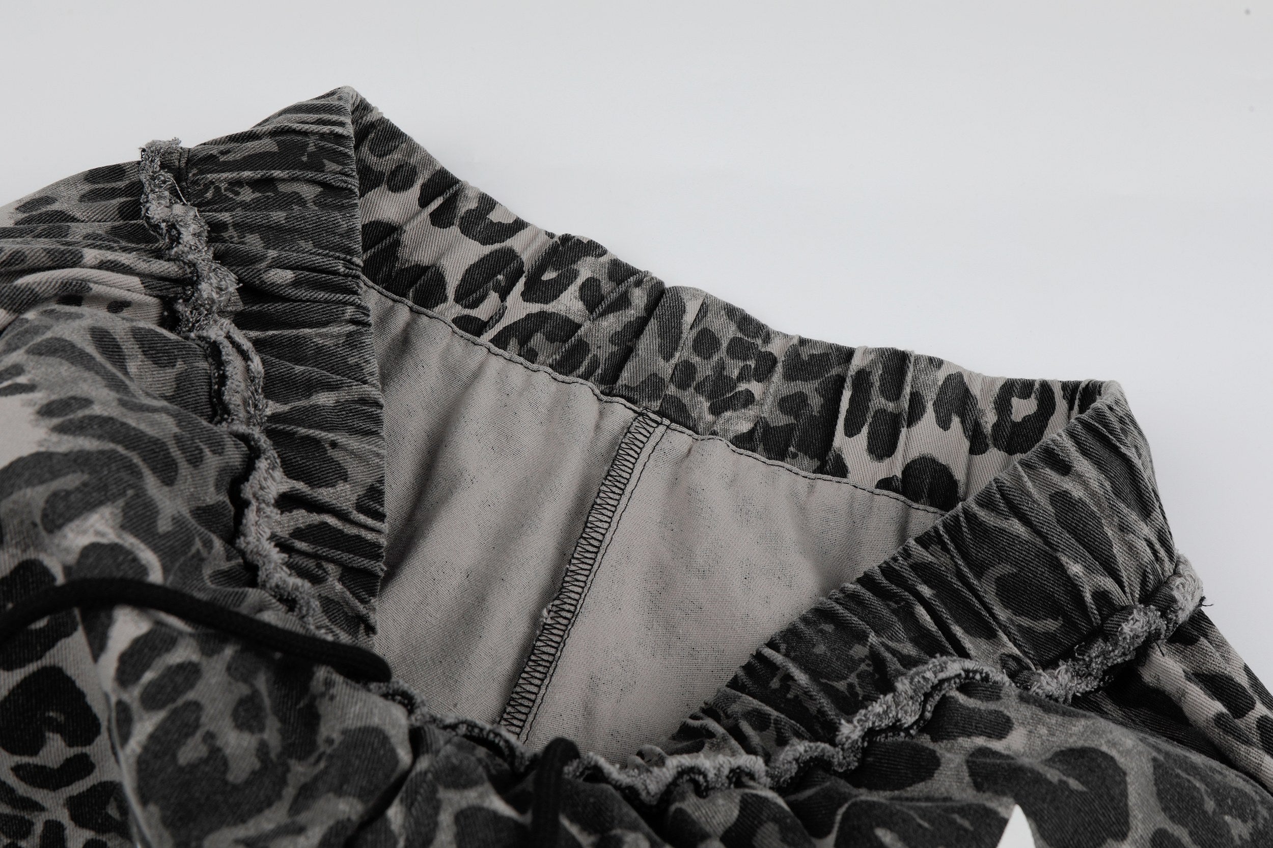 Omirad Leopard Patchwork Wide-Leg Pants