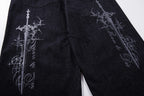 Omirad Gothic Cross Wide-Leg Jeans