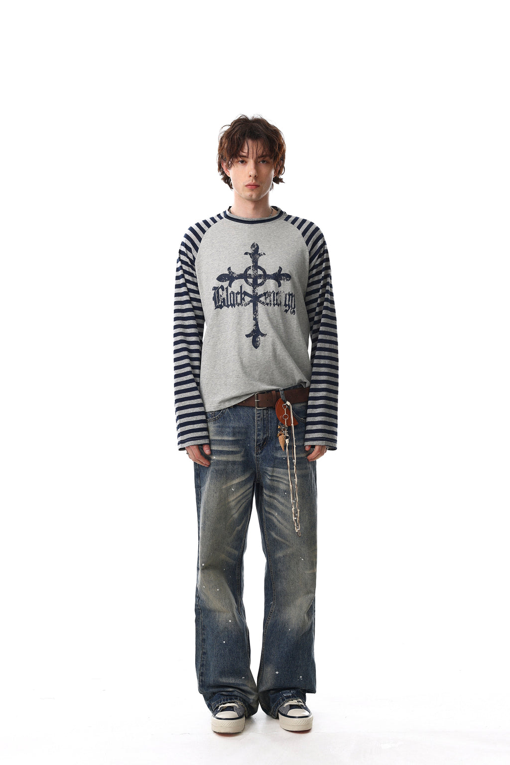 Omirad Cross Graphic Raglan Long Sleeve Tee