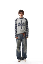 Omirad Cross Graphic Raglan Long Sleeve Tee