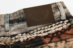 Omirad Vintage Chain Patchwork Wide-Leg Jeans