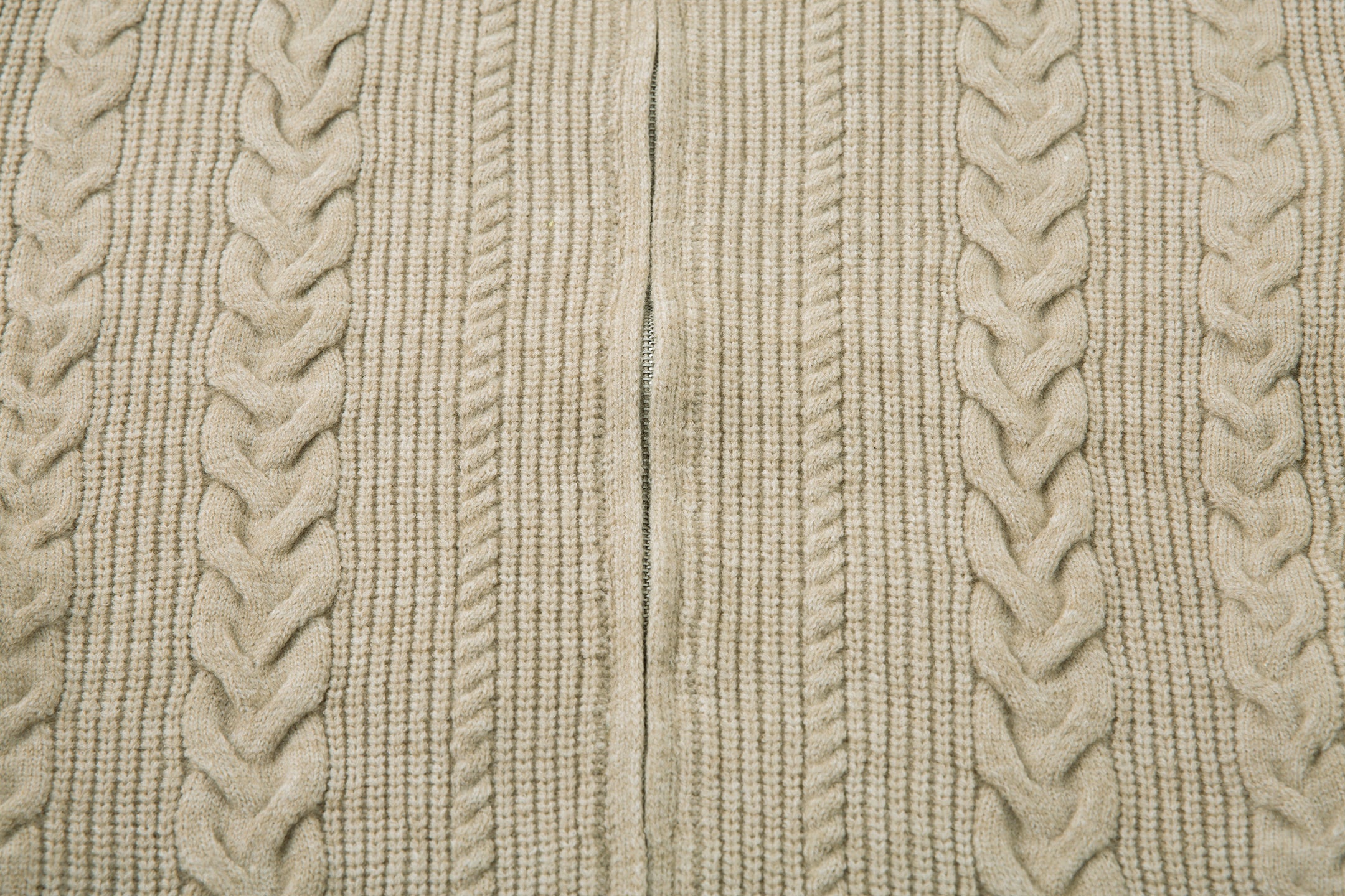 Omirad Cable Knit Zip-Up Sweater Jacket