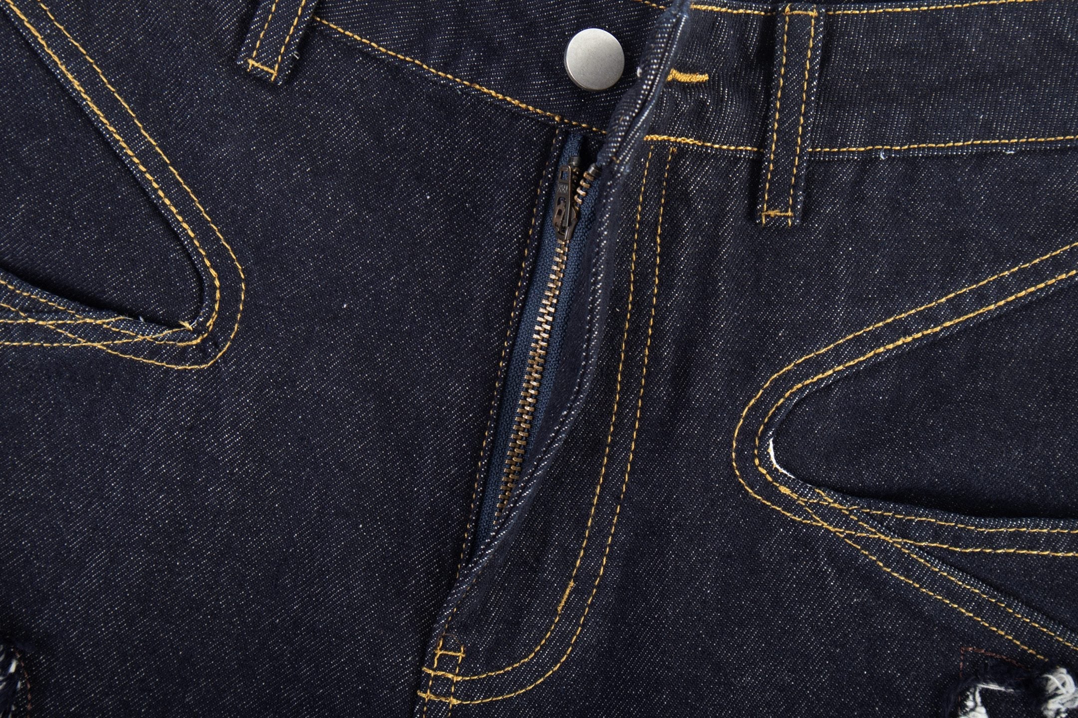 Omirad Distressed Flame Stitch Baggy Jeans