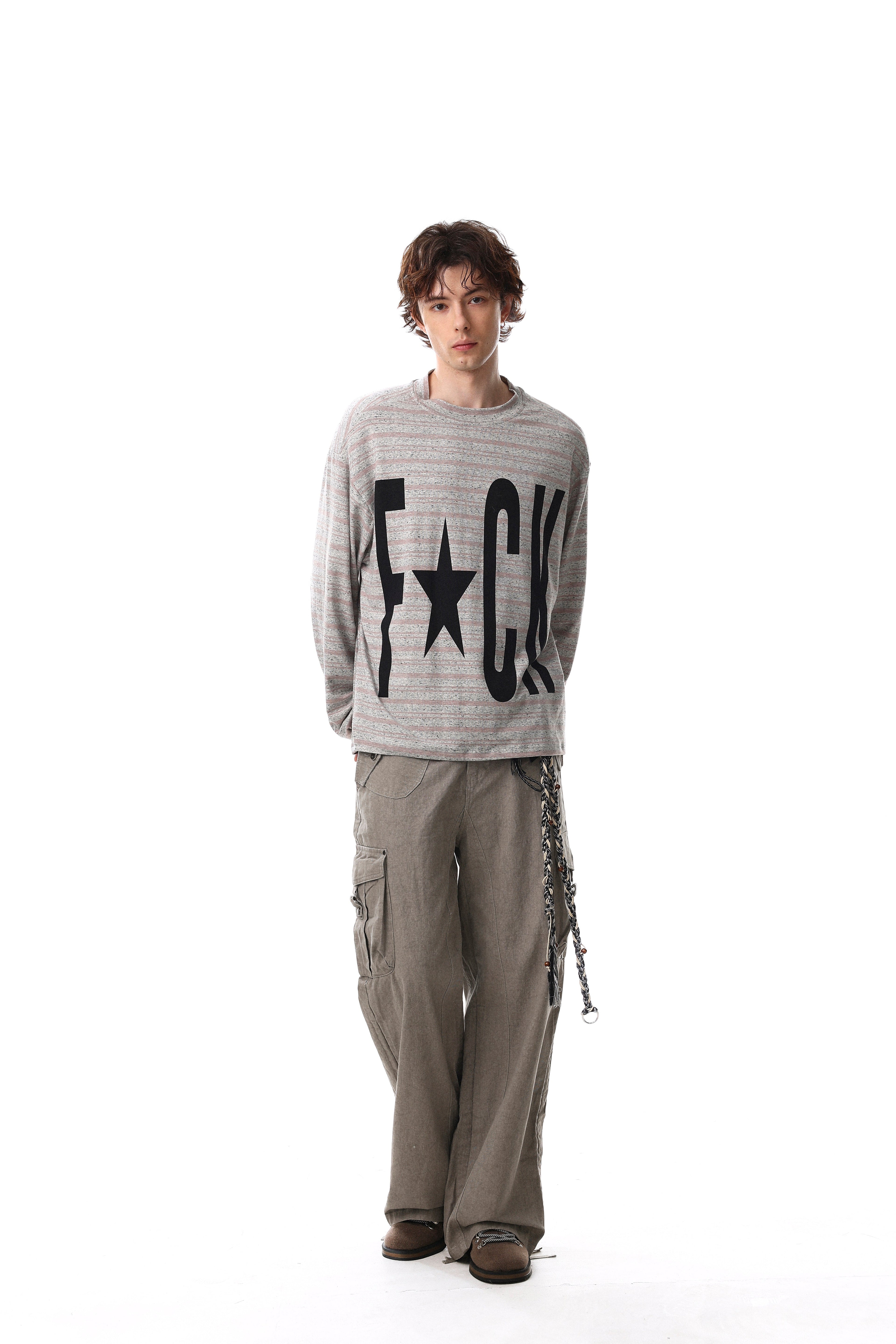 Omirad Graphic Striped Long Sleeve Tee