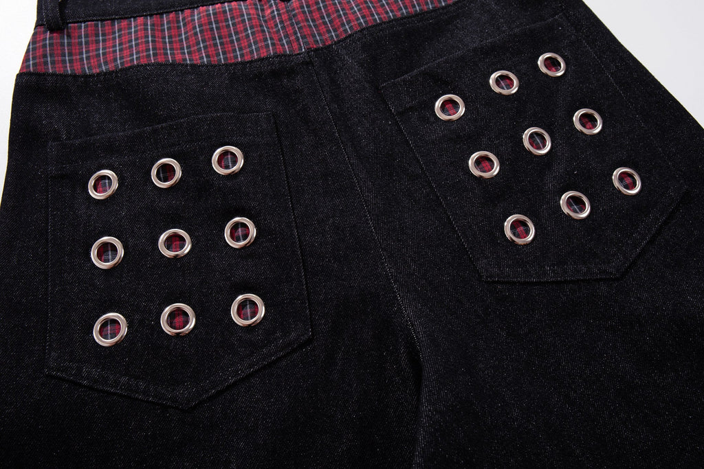 Omirad Eyelet Wide-Leg Jeans