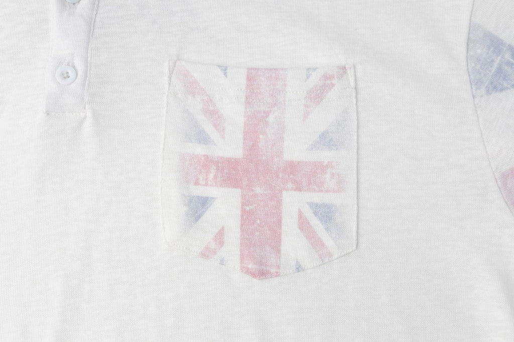 Omirad Union Jack Sleeve Henley Long Sleeve Tee