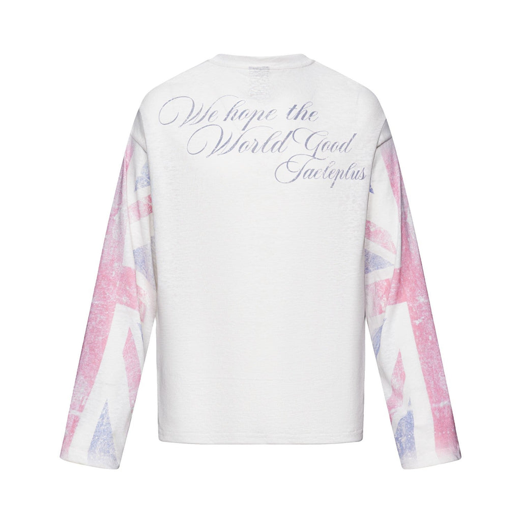 Omirad Union Jack Sleeve Henley Long Sleeve Tee