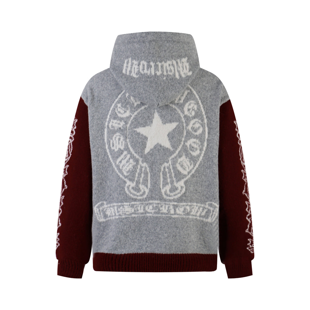 Omirad Vintage Star Knit Zip Hoodie