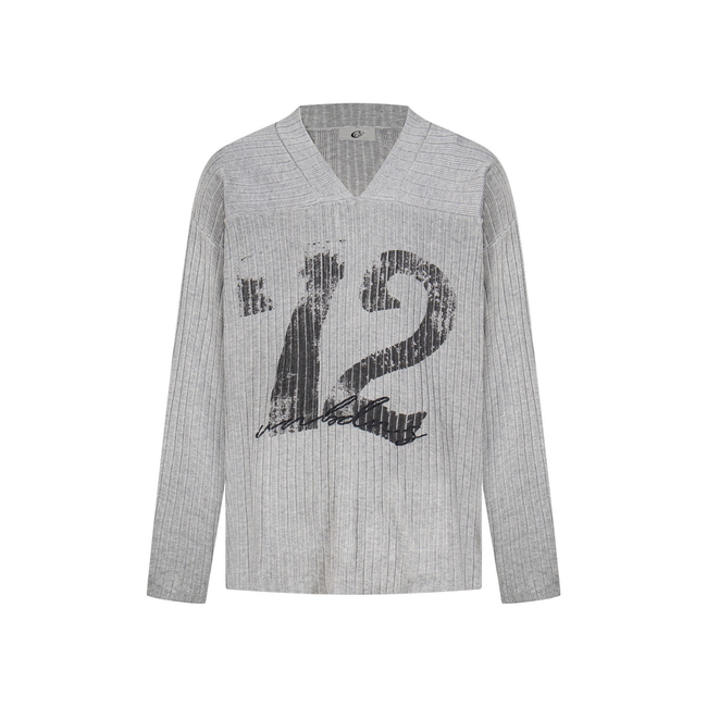 Omirad Graphic Ribbed Knit Top Main Image