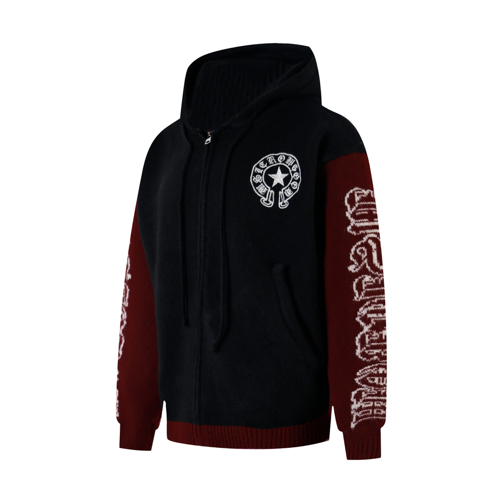 Omirad Vintage Star Knit Zip Hoodie