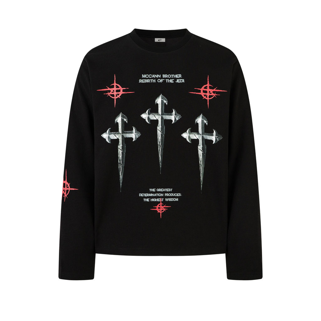 Omirad Gothic Cross Long Sleeve Tee