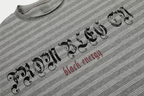 Omirad Striped Gothic Logo Long Sleeve Tee