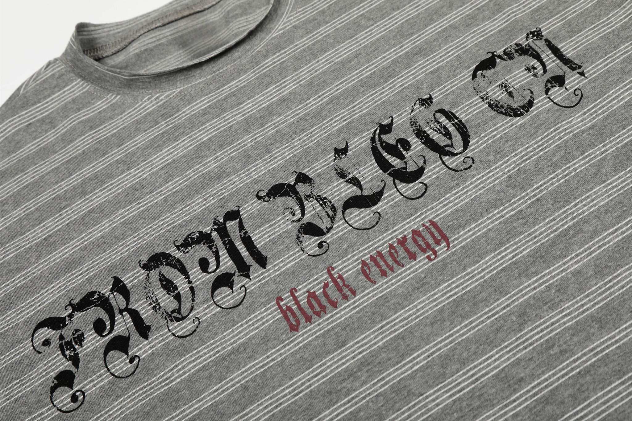 Omirad Striped Gothic Logo Long Sleeve Tee