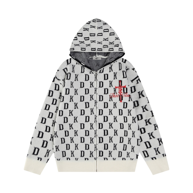 Omirad DK Allover Knit Zip Hoodie Main Image