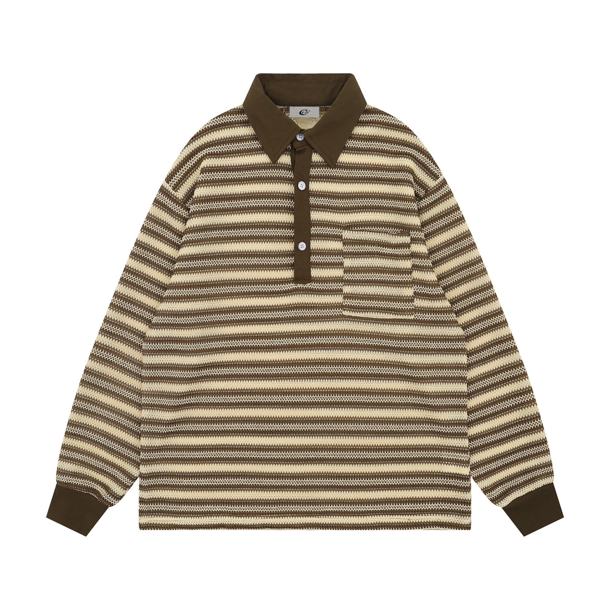 Omirad Striped Knit Long-Sleeve Polo