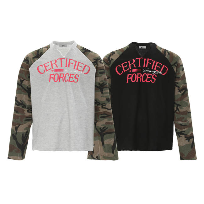 Omirad Camo-Sleeve Varsity Graphic Long-Sleeve Tee Hover Image