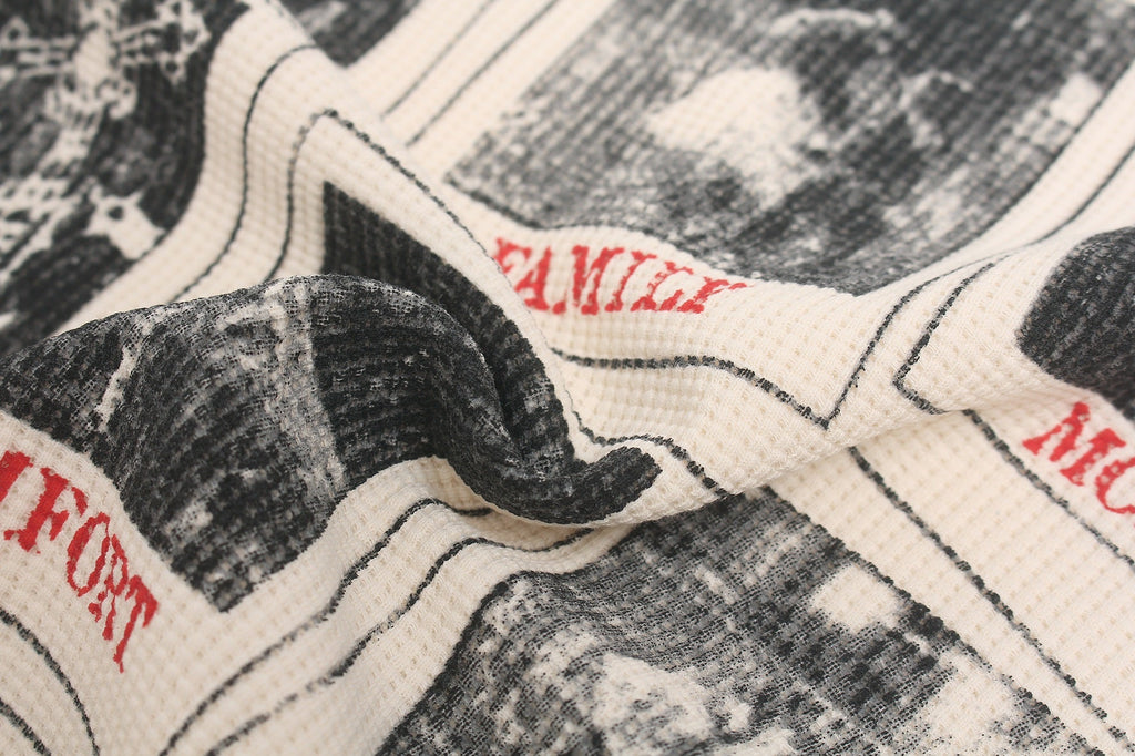 Omirad Camo Sleeve Graphic Waffle Long Sleeve