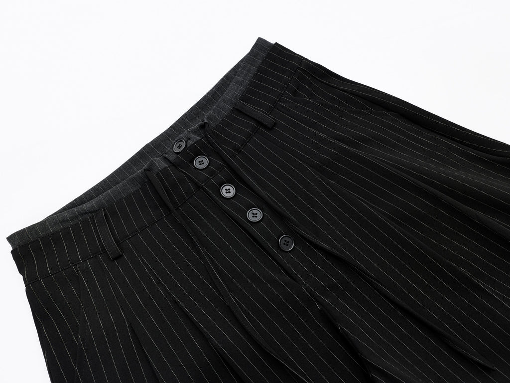 Omirad Pinstripe Wide-Leg Shorts
