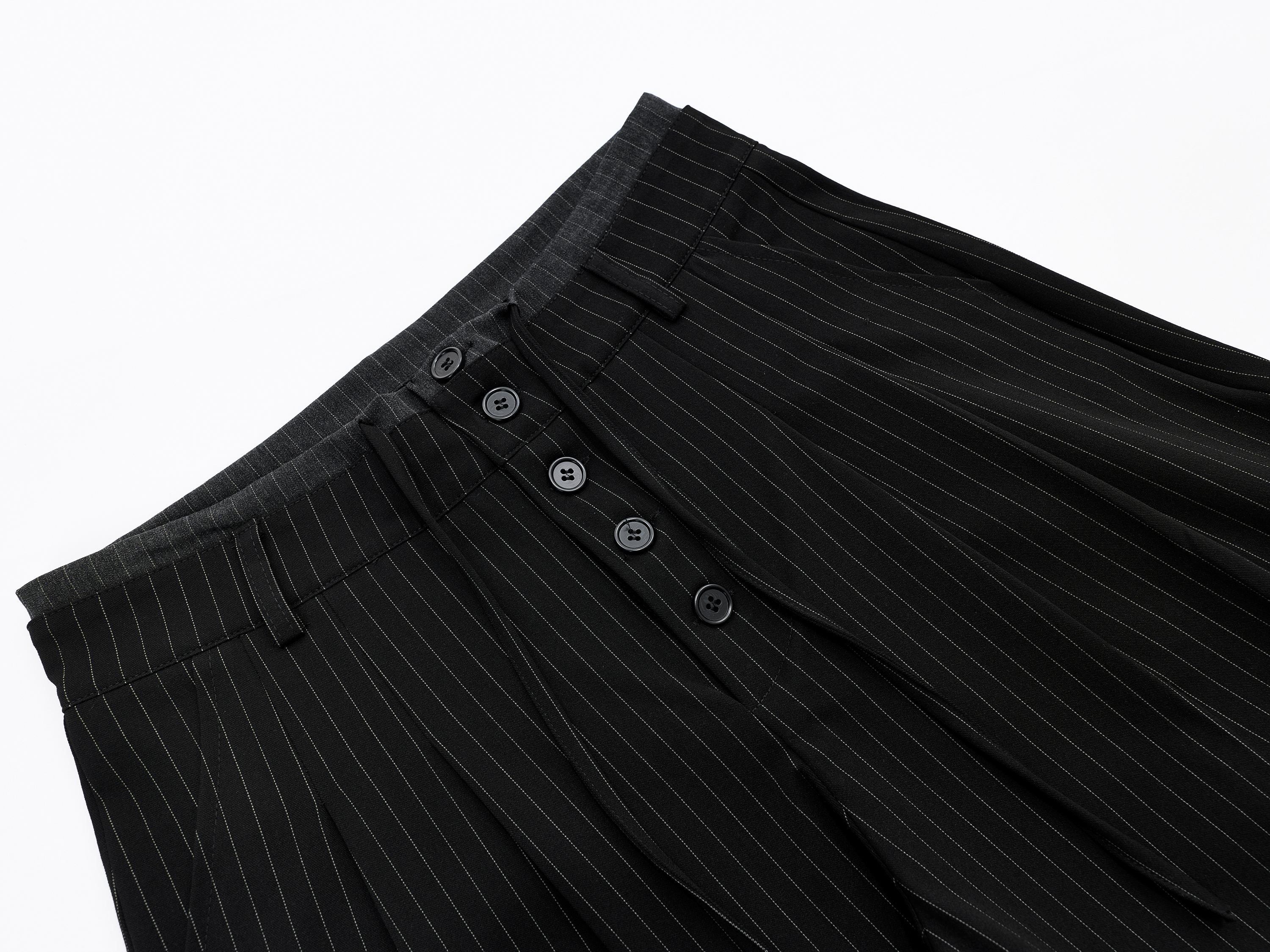 Omirad Pinstripe Wide-Leg Shorts