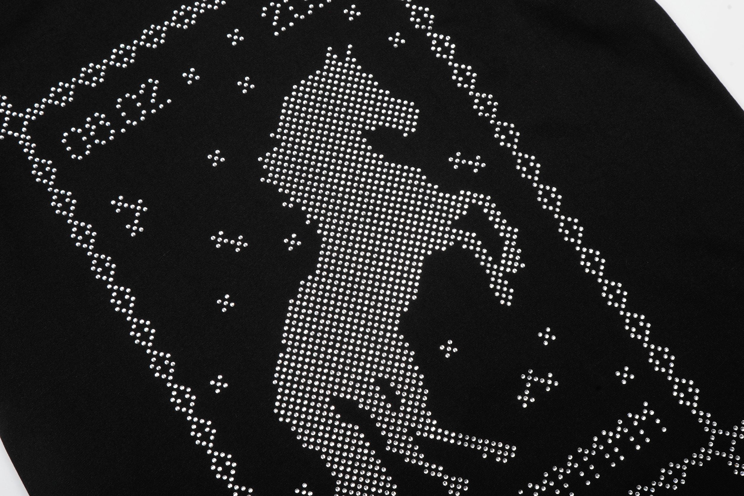 Omirad Rhinestone Horse Graphic T-Shirt