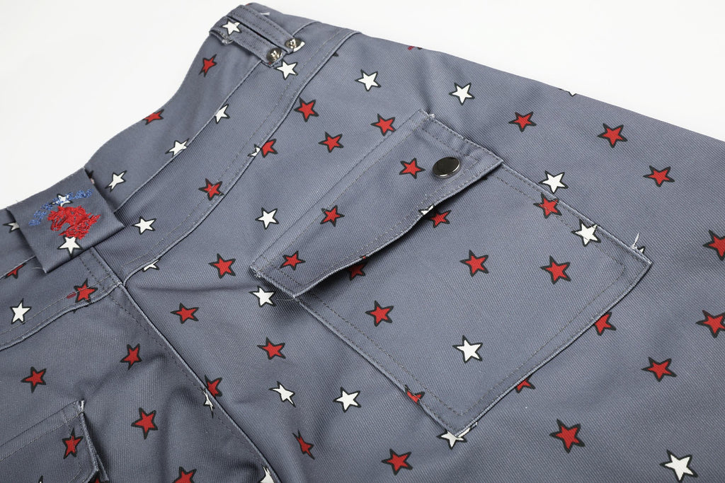 Omirad Star Print Wide-Leg Balloon Jeans