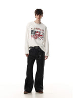 Omirad Vintage Graphic Waffle Long Sleeve Tee