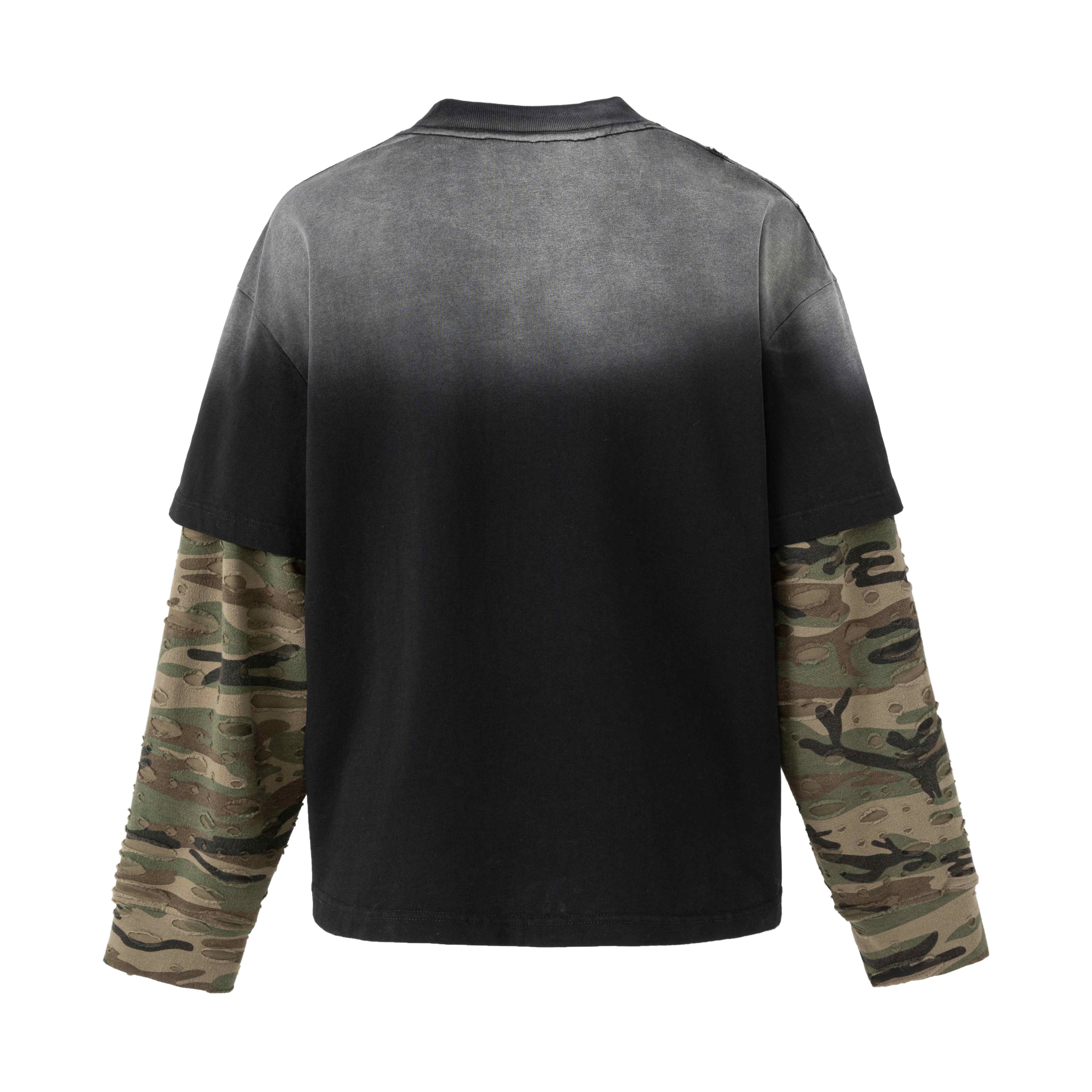 Omirad Layered Camo Sleeve Washed T-Shirt