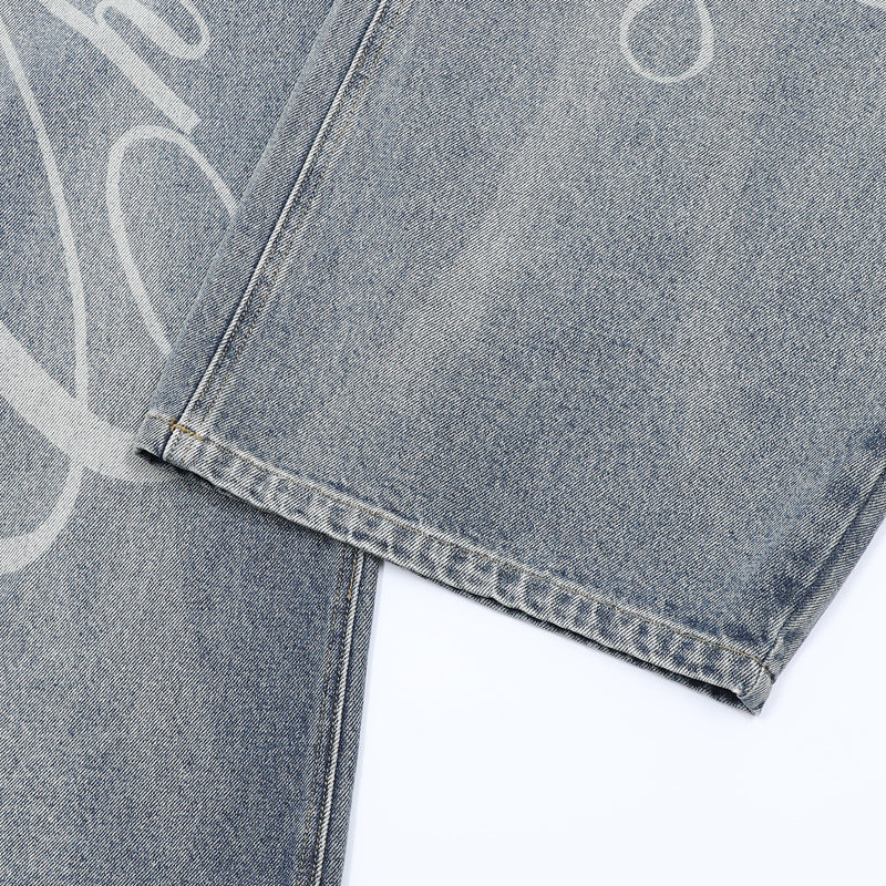 Omirad Script Logo Wide-Leg Jeans