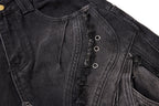 Omirad Distressed Panel Wide-Leg Denim Jeans