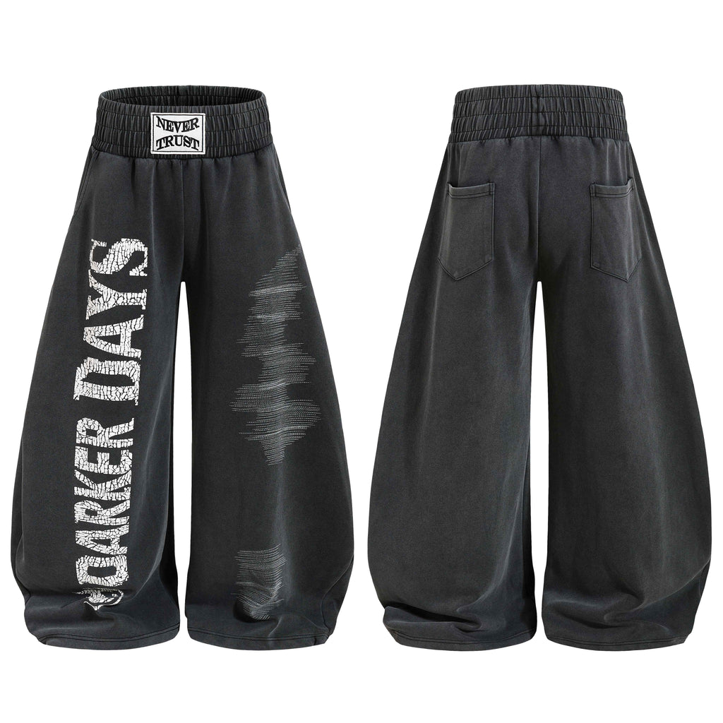 Omirad Cracked Logo Wide-Leg Sweatpants