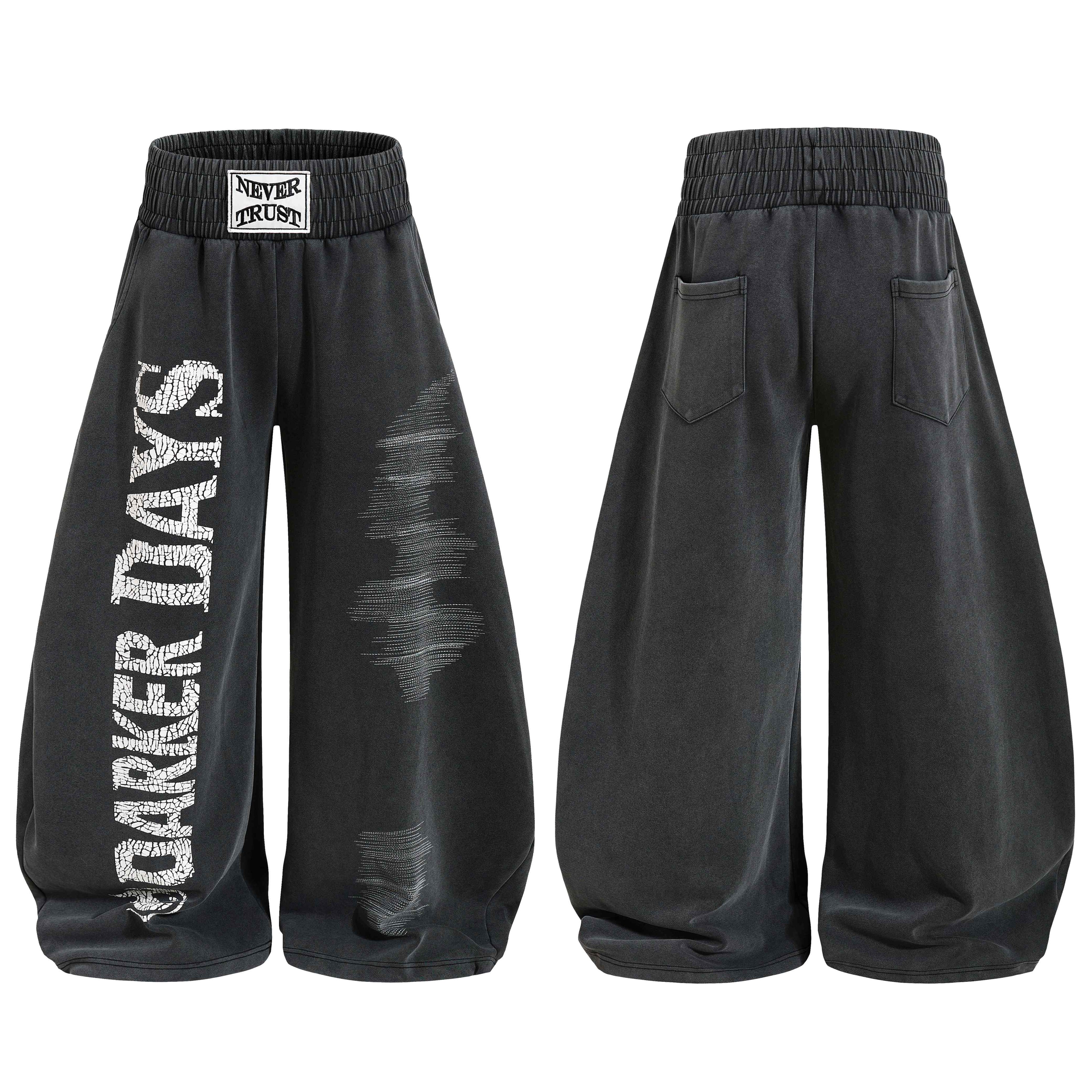 Omirad Cracked Logo Wide-Leg Sweatpants