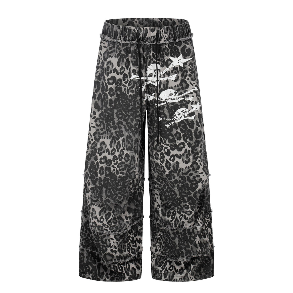 Omirad Leopard Patchwork Wide-Leg Pants