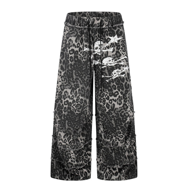 Omirad Leopard Patchwork Wide-Leg Pants Main Image