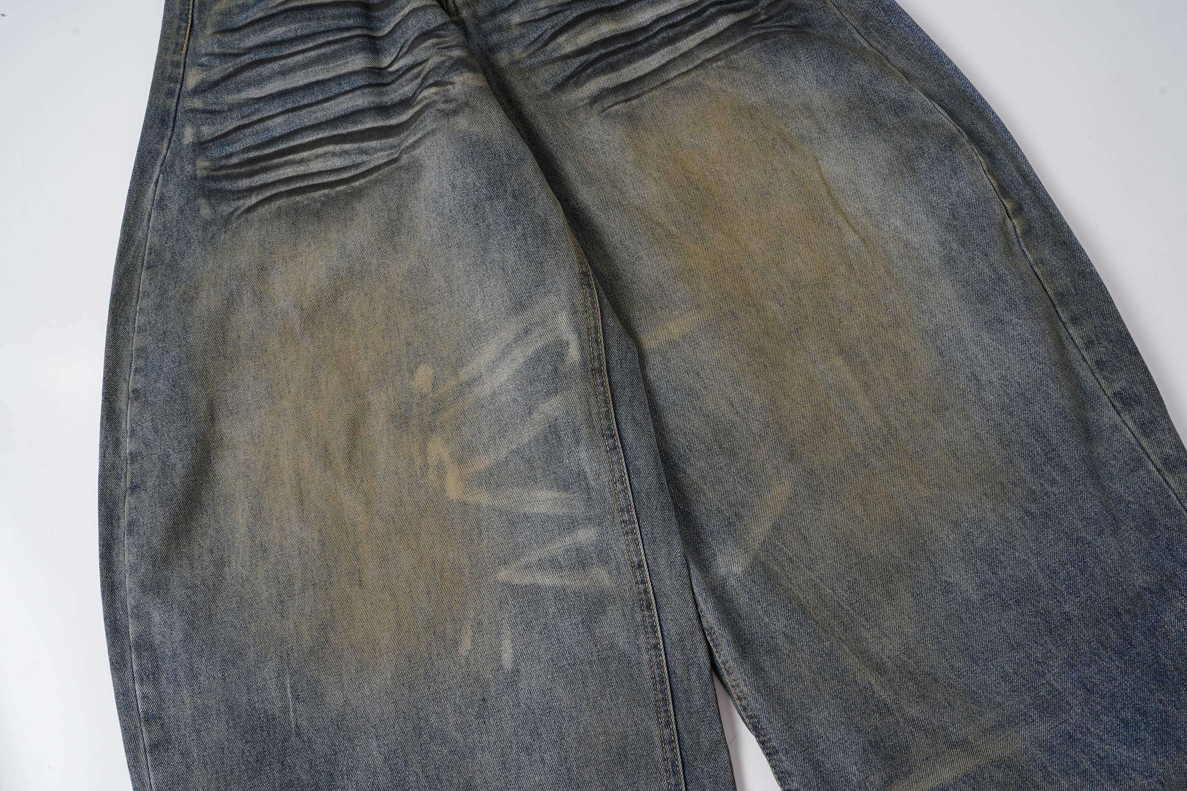Omirad Vintage Whiskered Wide-Leg Jeans