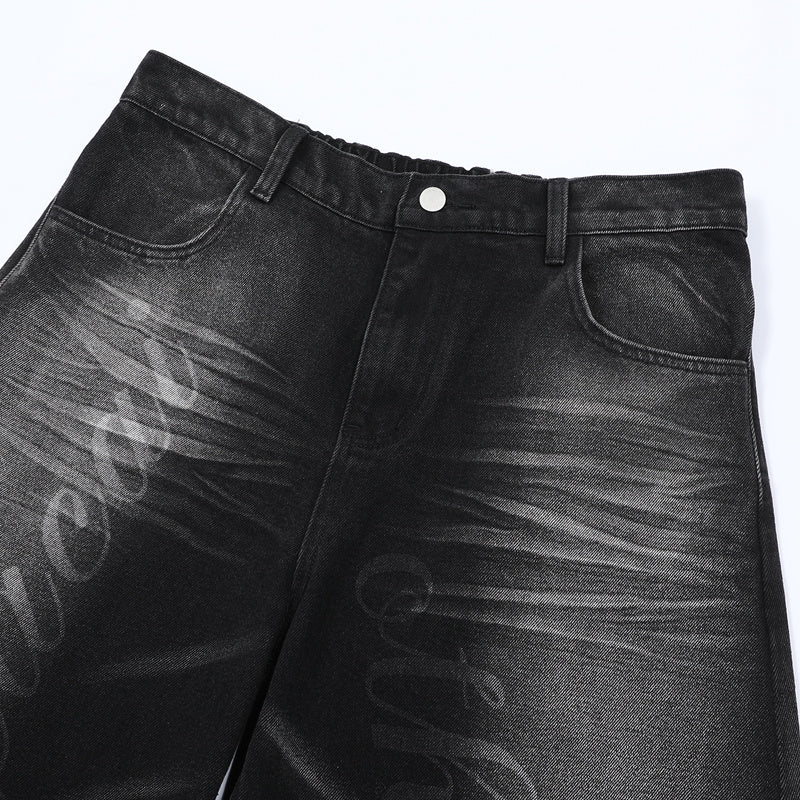 Omirad Script Logo Wide-Leg Jeans