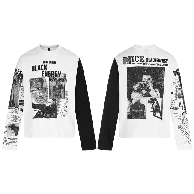 Omirad Black Energy Graphic Long Sleeve T-Shirt Hover Image