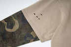 Omirad Layered Camo-Sleeve Distressed Graphic Tee